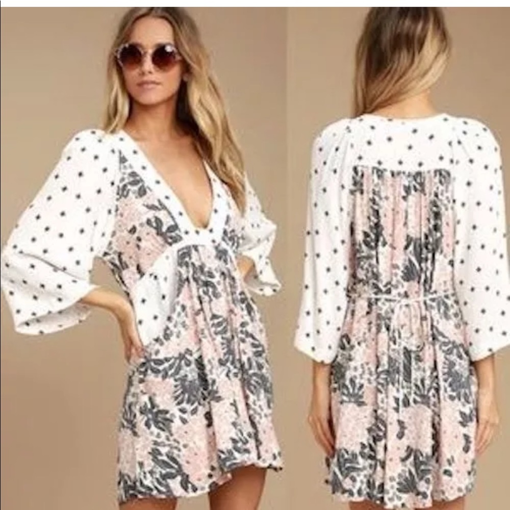 NWT: Free People taulla mixed pattern dress